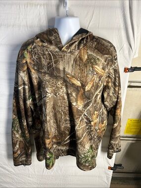 Realtree Brown & Green Camouflage Hooded Shirt Jacket